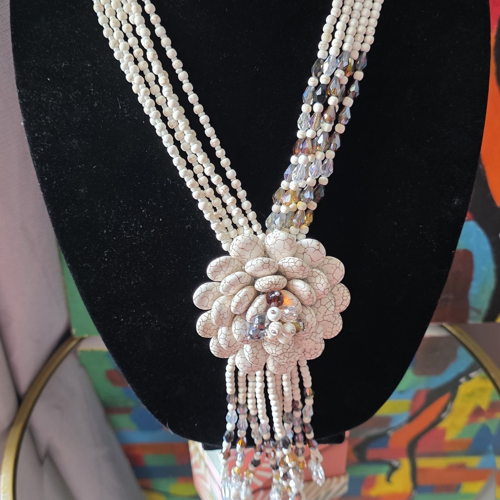 Joan Rivers Elegant Beaded Flower Necklace